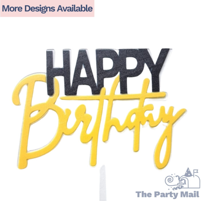 "Happy Birthday" Plastic Colour Cake Topper