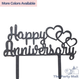 "Happy Anniversary" Wooden Cake Topper