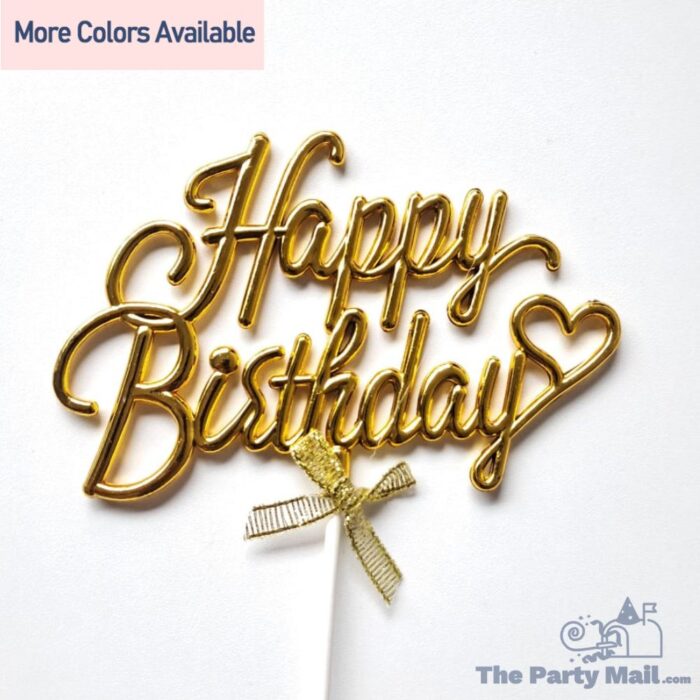 "Happy Birthday"  Plastic Cake Topper