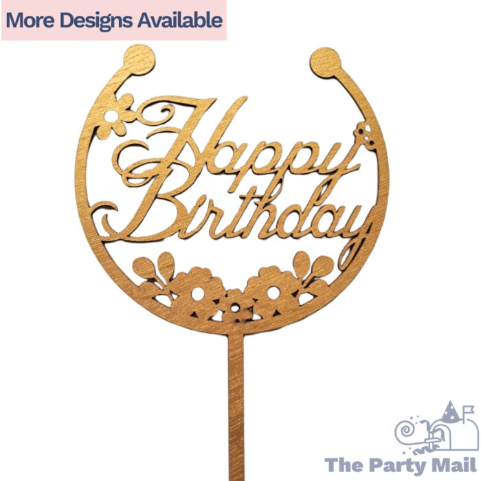 "Happy Birthday" Wooden Cake Topper