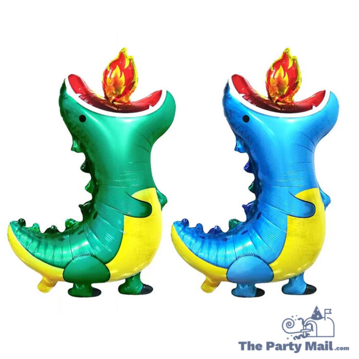 Fiery Dinosaur Foil Balloon