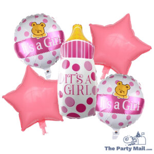 5Pcs It's a Girl Balloon Pack