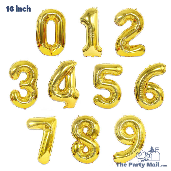 16" Gold Number Foil Balloon