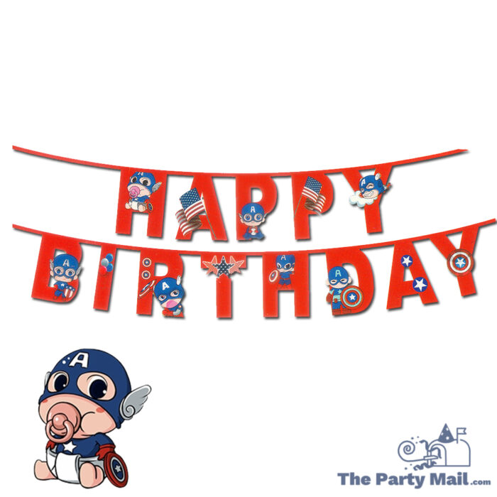 Captain America "Happy Birthday" Card Banner