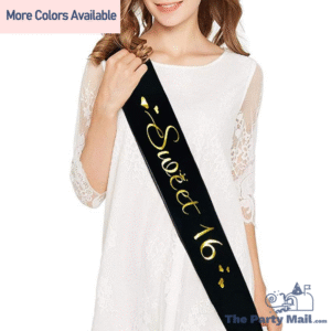 Sweet 16 Sash with Gold letters